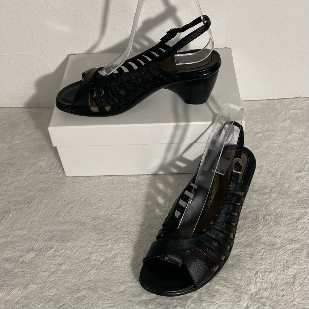 Dansko Raven Black Slingback Heeled Sandals EU Size 37 (US 6.5 -7)